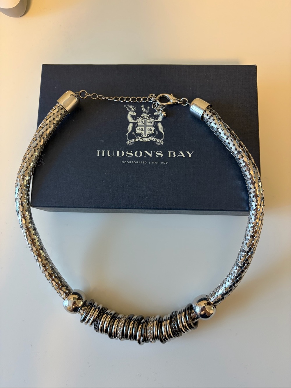 Hudson's Bay Silver-Tone Beaded Statement Necklace